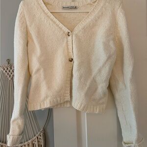Abercrombie & Fitch Cream Cardigan Sweater